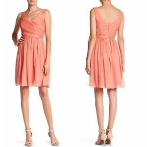 NWT Sz 6 J.Crew Coral Heidi Silk Chiffon Dress 93100